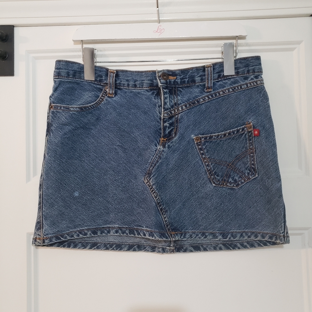 Vintage Space Girls Denim Jean Mini Skirt Womens 9 Retro